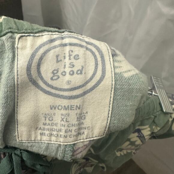 Life Is Good Women’s Pajama Pants XL Green Snow Angel Print Lounge Sleep Bottoms - Picture 3 of 3